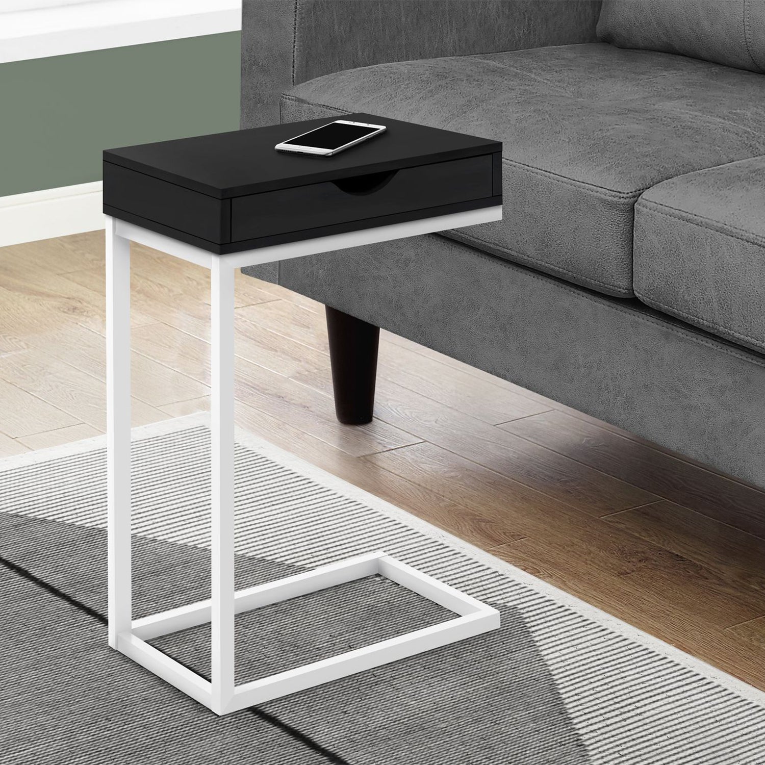 Monarch Specialties 24.5 Inch Accent C Shaped Table with Drawer (For Parts) - VMInnovations