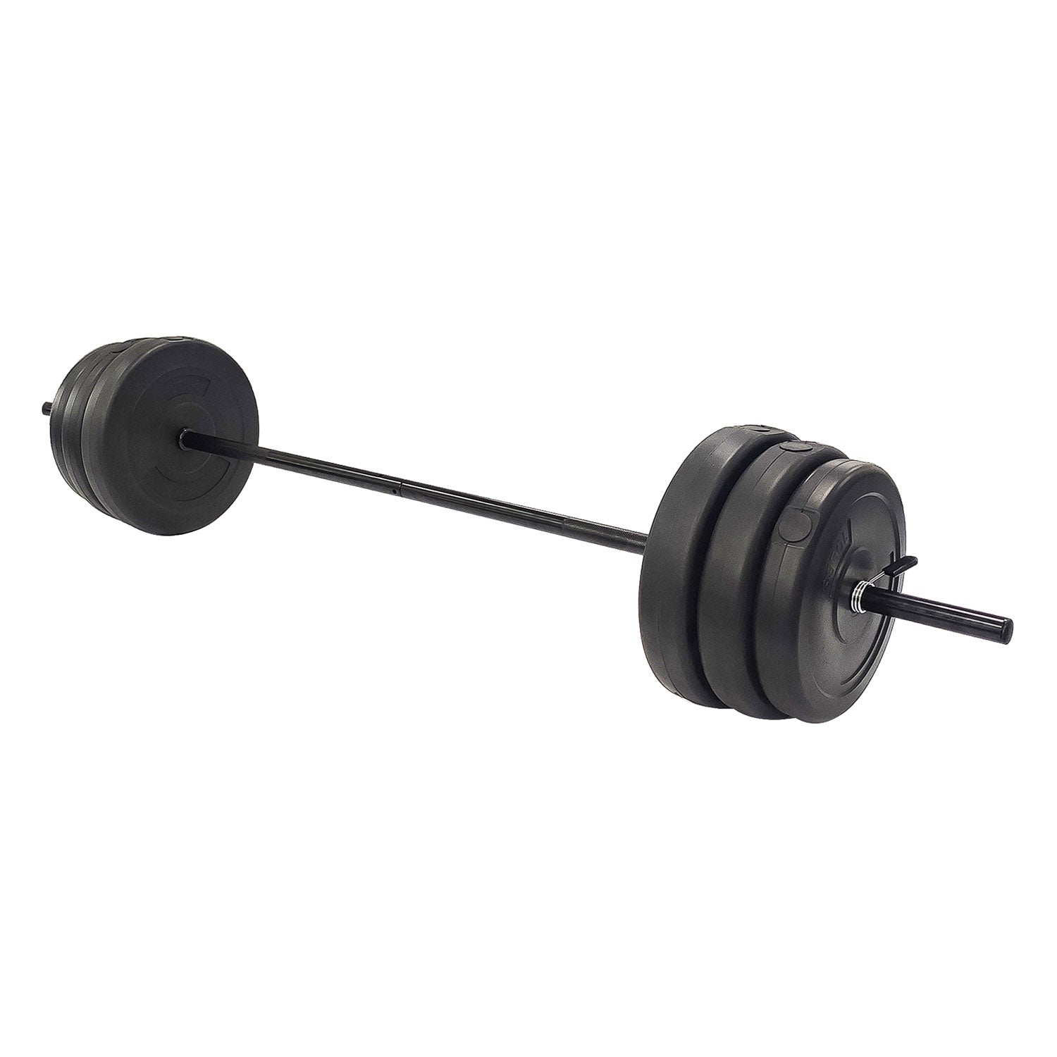 Everyday Essentials Home Gym Steel Barbell Weight Lifting Set, 100 Pounds (Used)