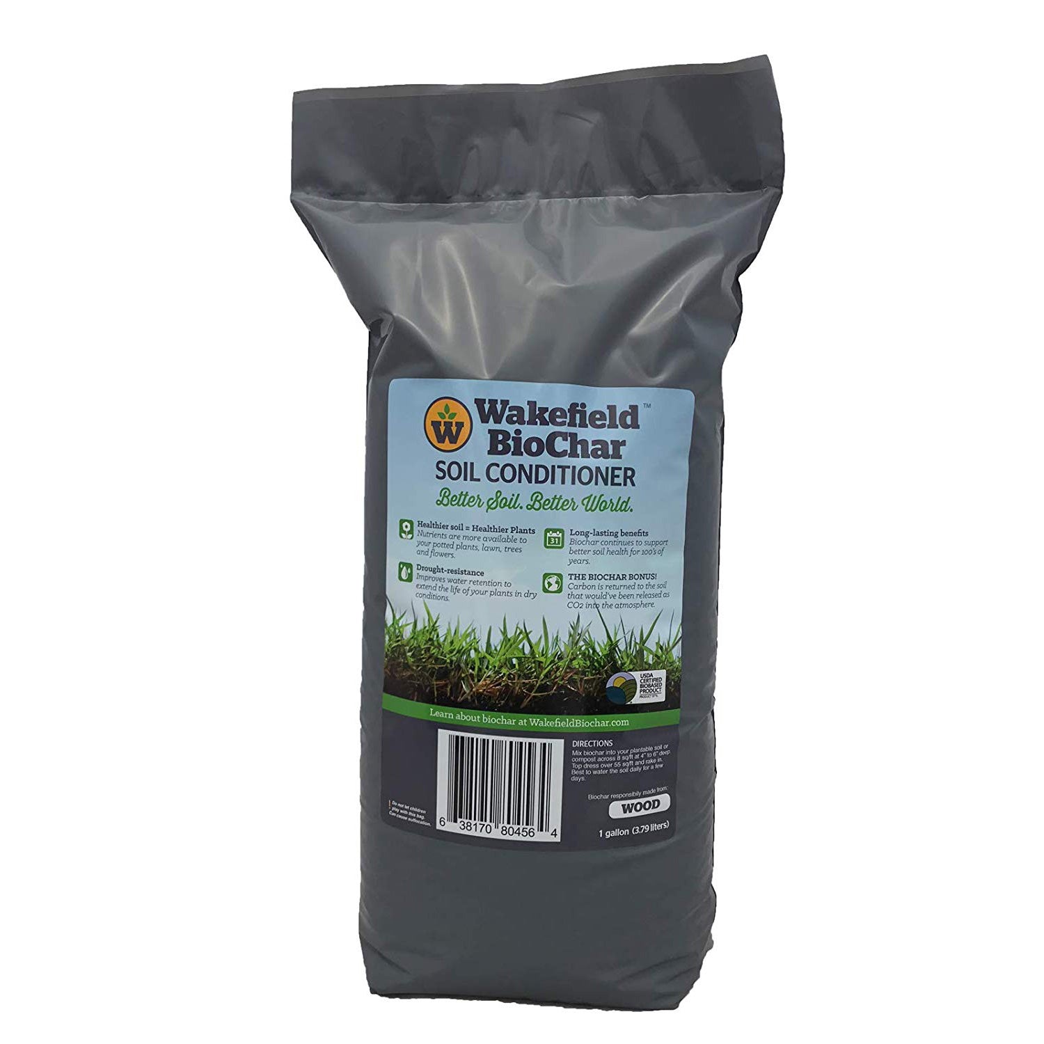 Wakefield 1 Gallon Premium Biochar Organic Garden Soil Conditioner (2 Pack)