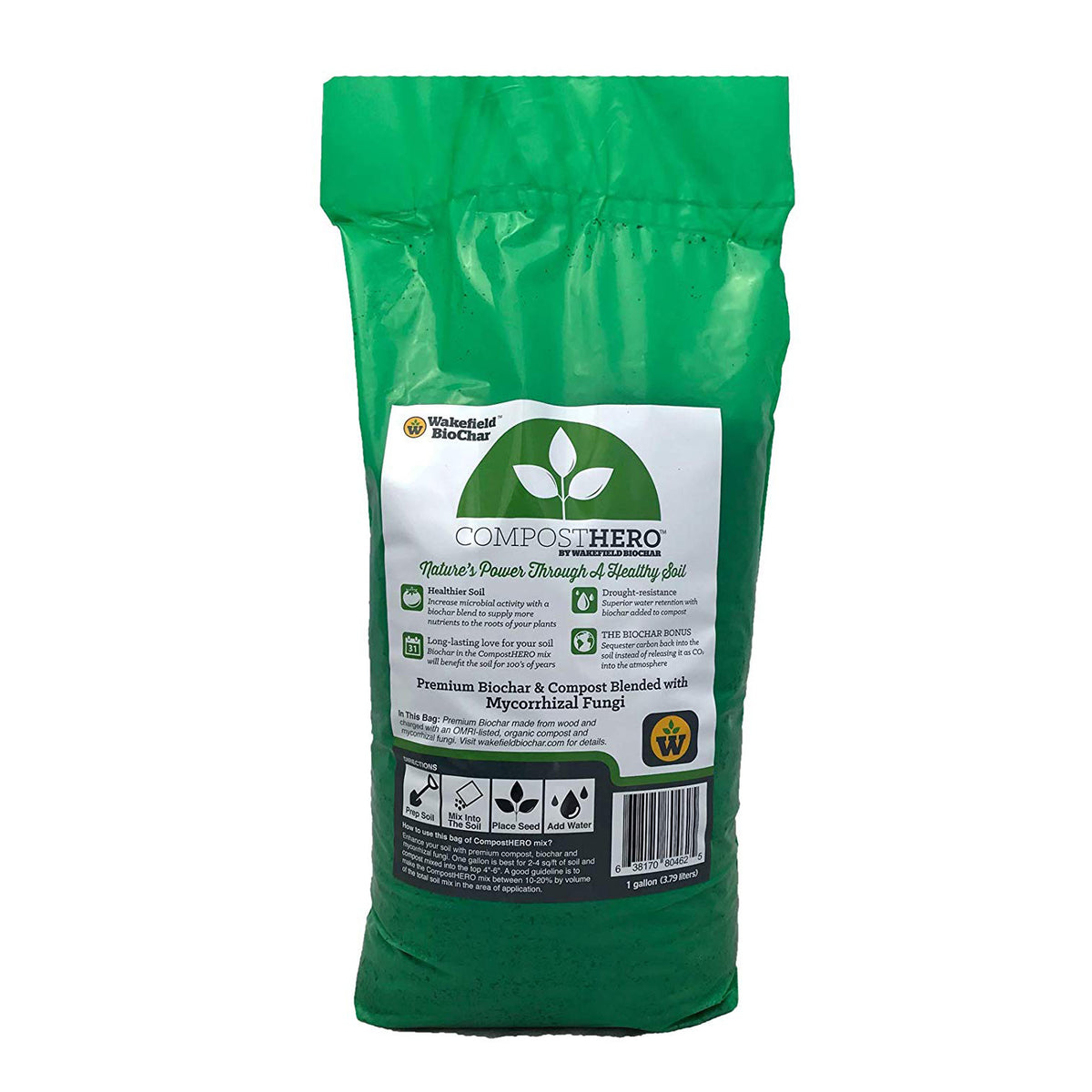 HC Companies 12in Railing Planter, Chocolate & Wakefield HERO 1 Gallon Compost