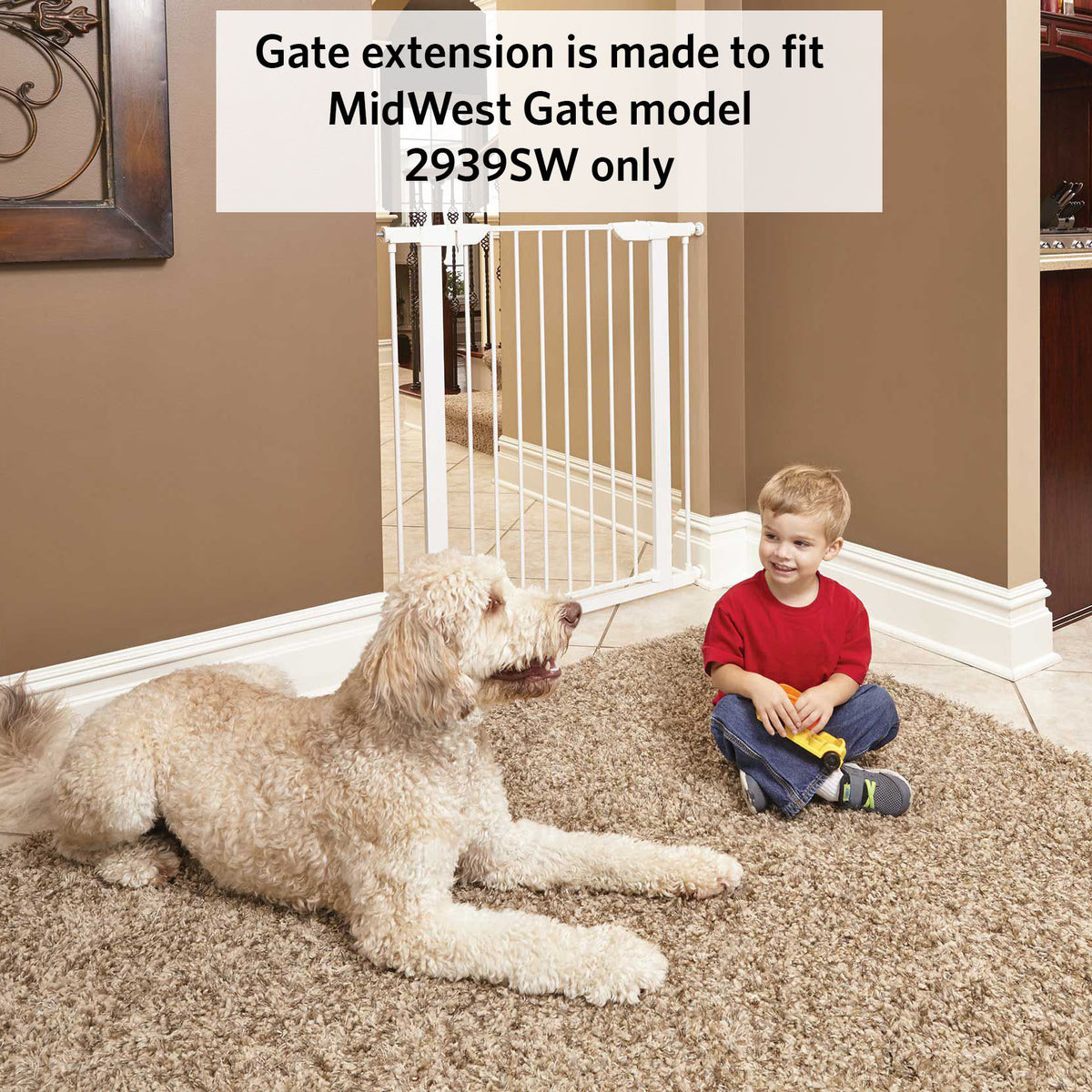 MidWest Homes for Pets 29-Inch Tall Steel Pet Gate w/ Spring-Loaded Latch, White - VMInnovations