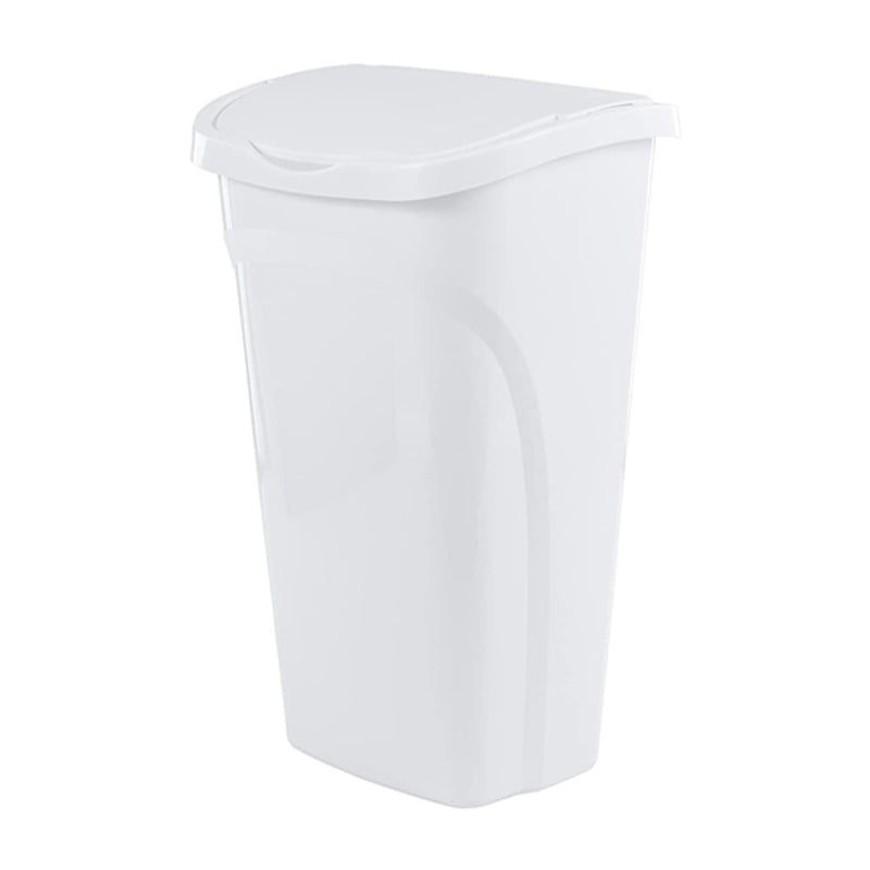 United Solutions 40 Quart Home Wastebasket with Dual Swing Lid, White (6 Pack)