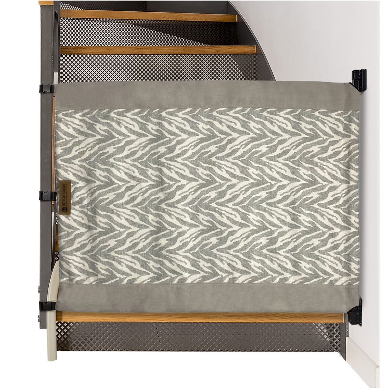 The Stair Barrier 36 to 43 Inch Wall to Banister Baby and Pet Gate, Safari Gray