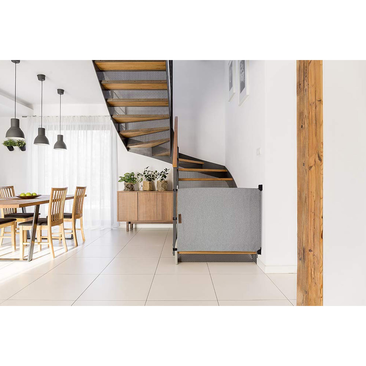 THE STAIR BARRIER 43 to 52 Inch Banister to Wall Baby Pet Gate, Crypton Pebble - VMInnovations