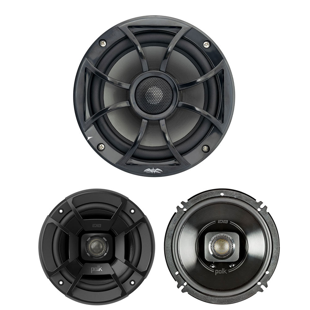 Wet Sounds Open Grille Marine Speakers + Polk Audio Car/Marine Stereo Speakers