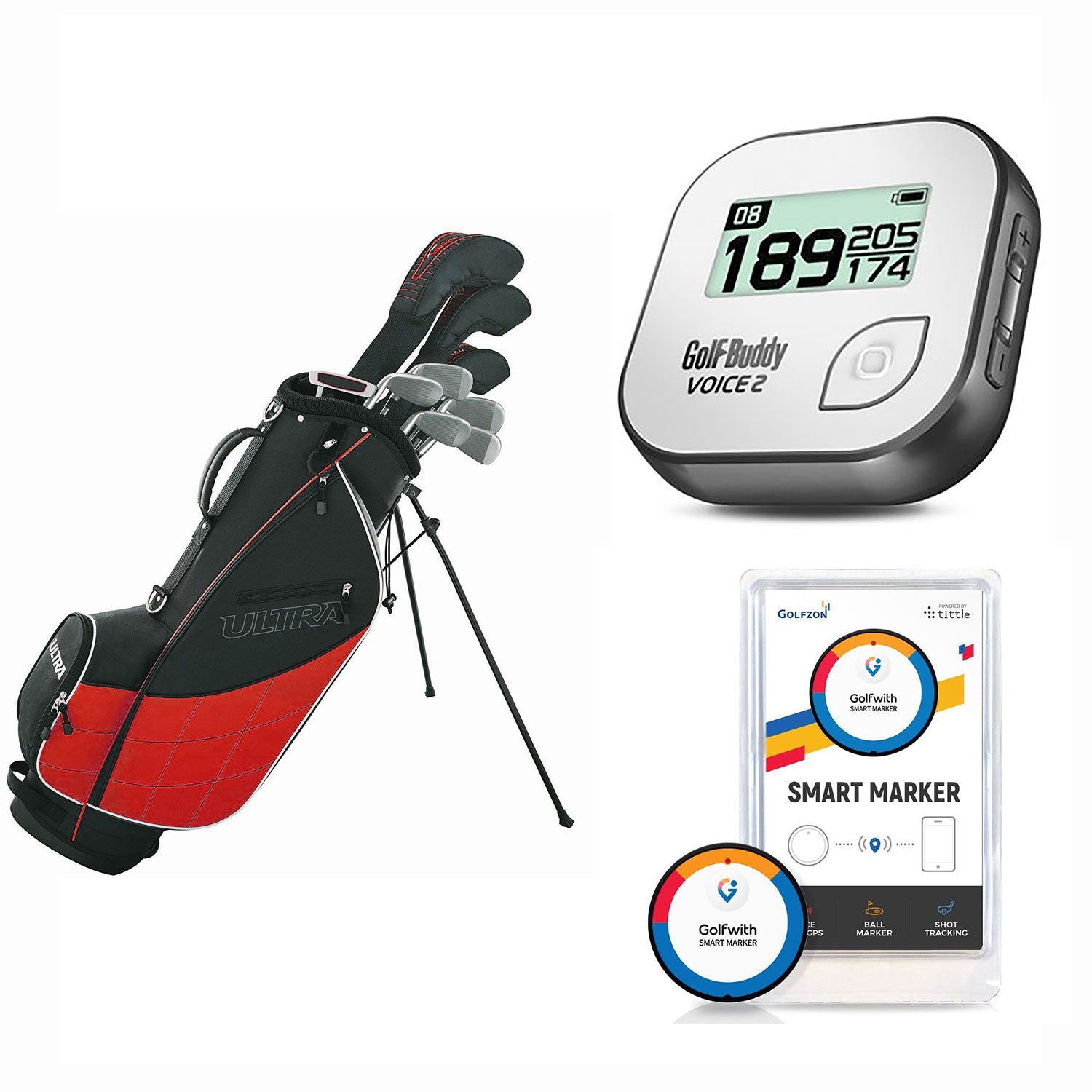 Wilson Men's Golf Clubs and Golf Buddy Range Finder and Golfwith Smart Marker