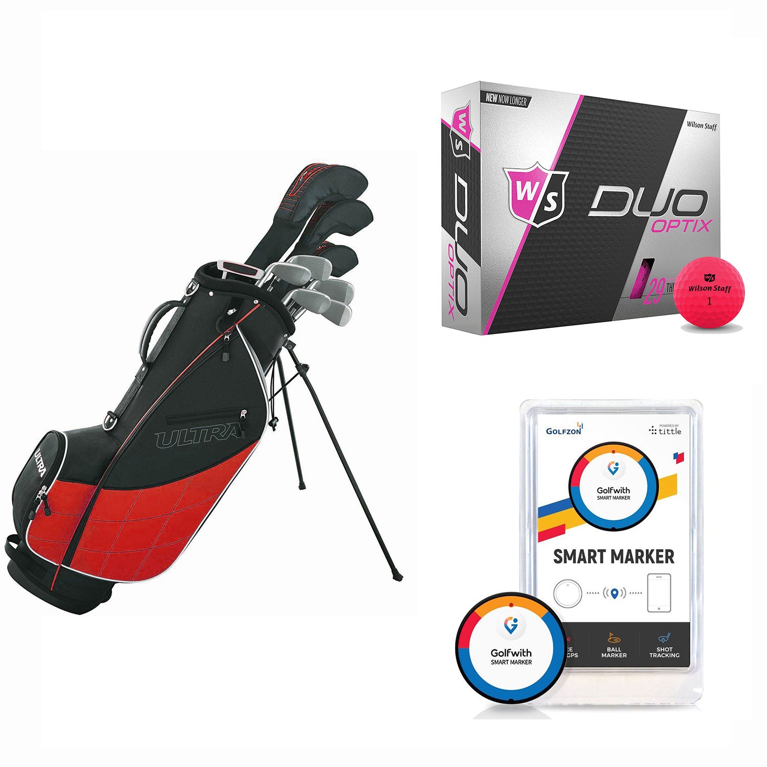 Wilson Ultra Men's Right-Hand Golf Club Set + Golf Balls + Shot Distance Tracker