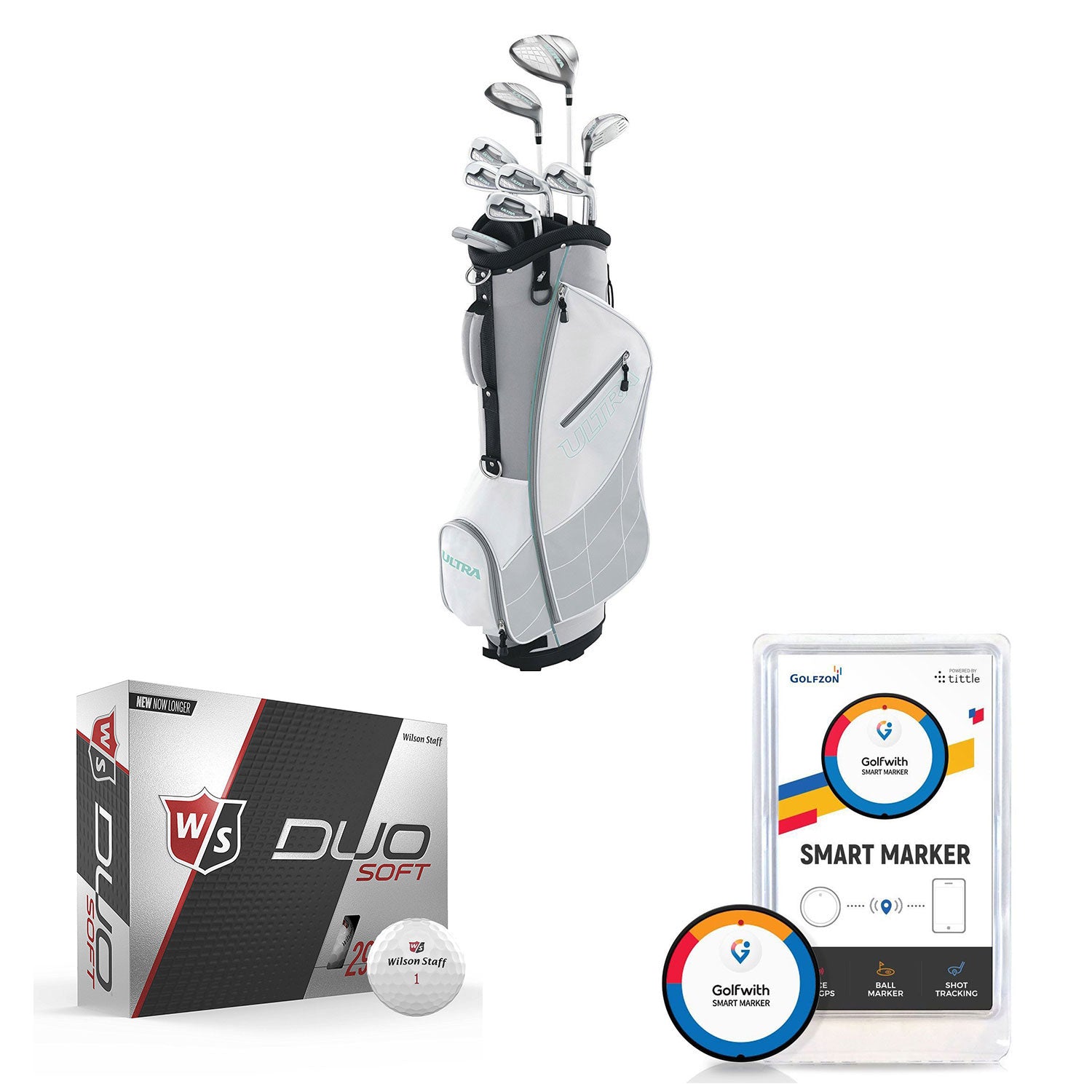 Wilson Women's Right-Handed Golf Clubs + Golf Balls + Golf Shot Distance Tracker
