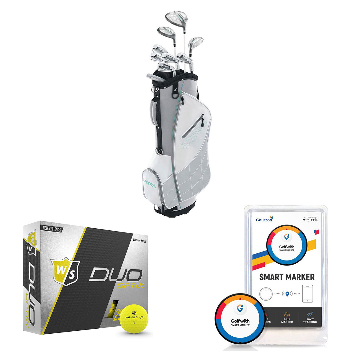 Wilson Women's Right-Handed Golf Clubs + Golf Balls + Golf Shot Distance Tracker