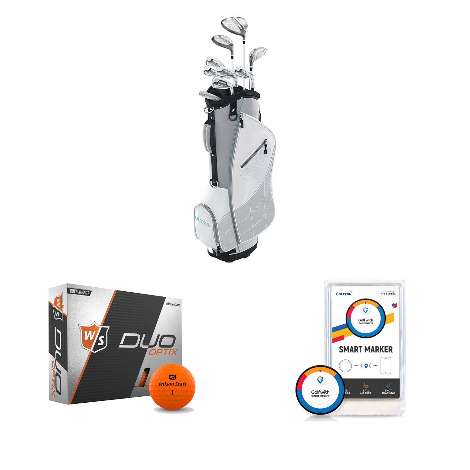 Wilson Women's Right-Handed Golf Clubs + Golf Balls + Golf Shot Distance Tracker