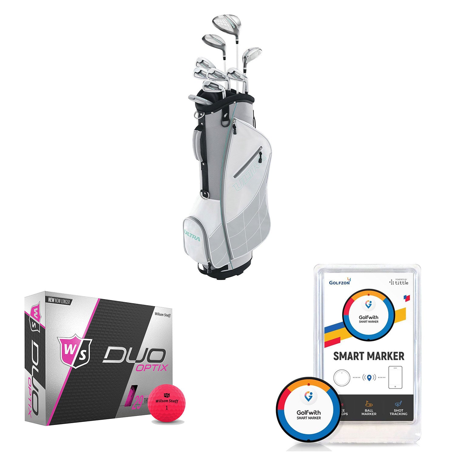 Wilson Women's Right-Handed Golf Clubs + Golf Balls + Golf Shot Distance Tracker