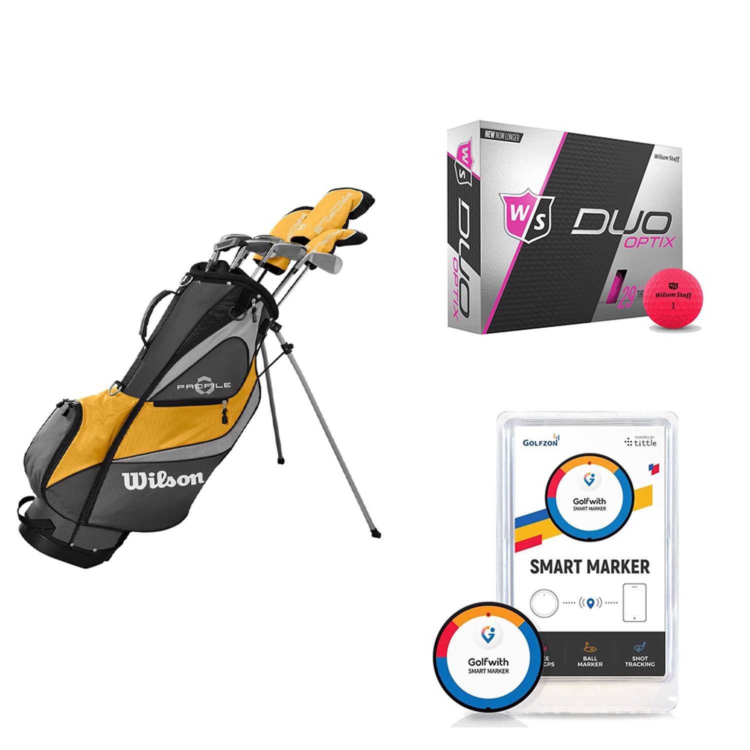 Wilson Profile XD Men's Golf Club Set + Golf Balls + Golf Shot Distance Tracker
