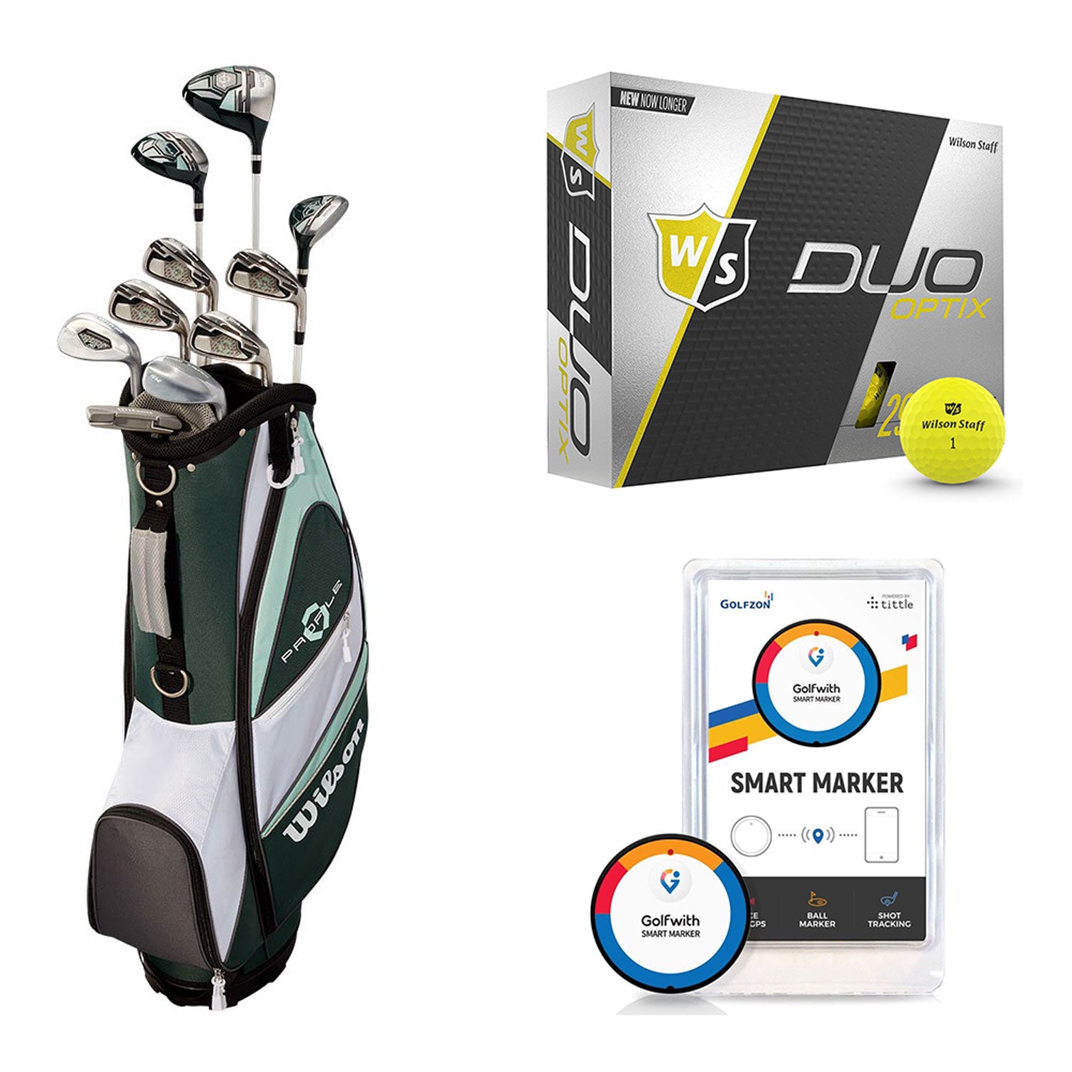 Wilson Women's Left-Hand Golf Club Set + Golf Balls + Golf Shot Distance Tracker