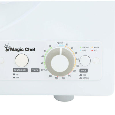 Magic Chef 2.6 Cubic Feet Compact Home Laundry Dryer Machine, White (For Parts)