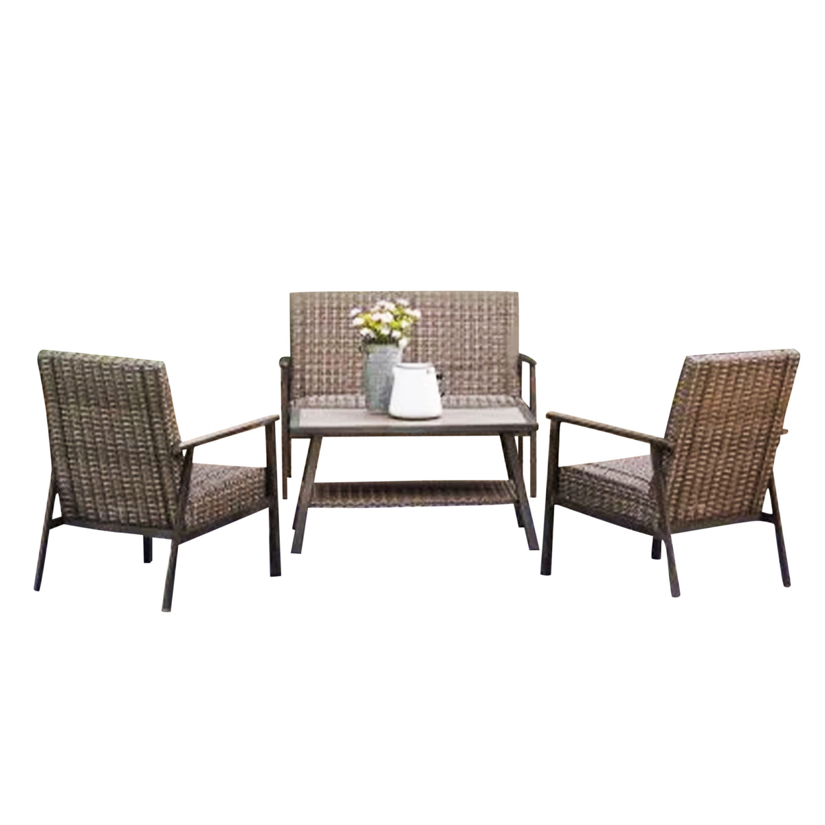 Four Seasons Courtyard 4pc All Weather Deep Seating Patio Set (Open Box)