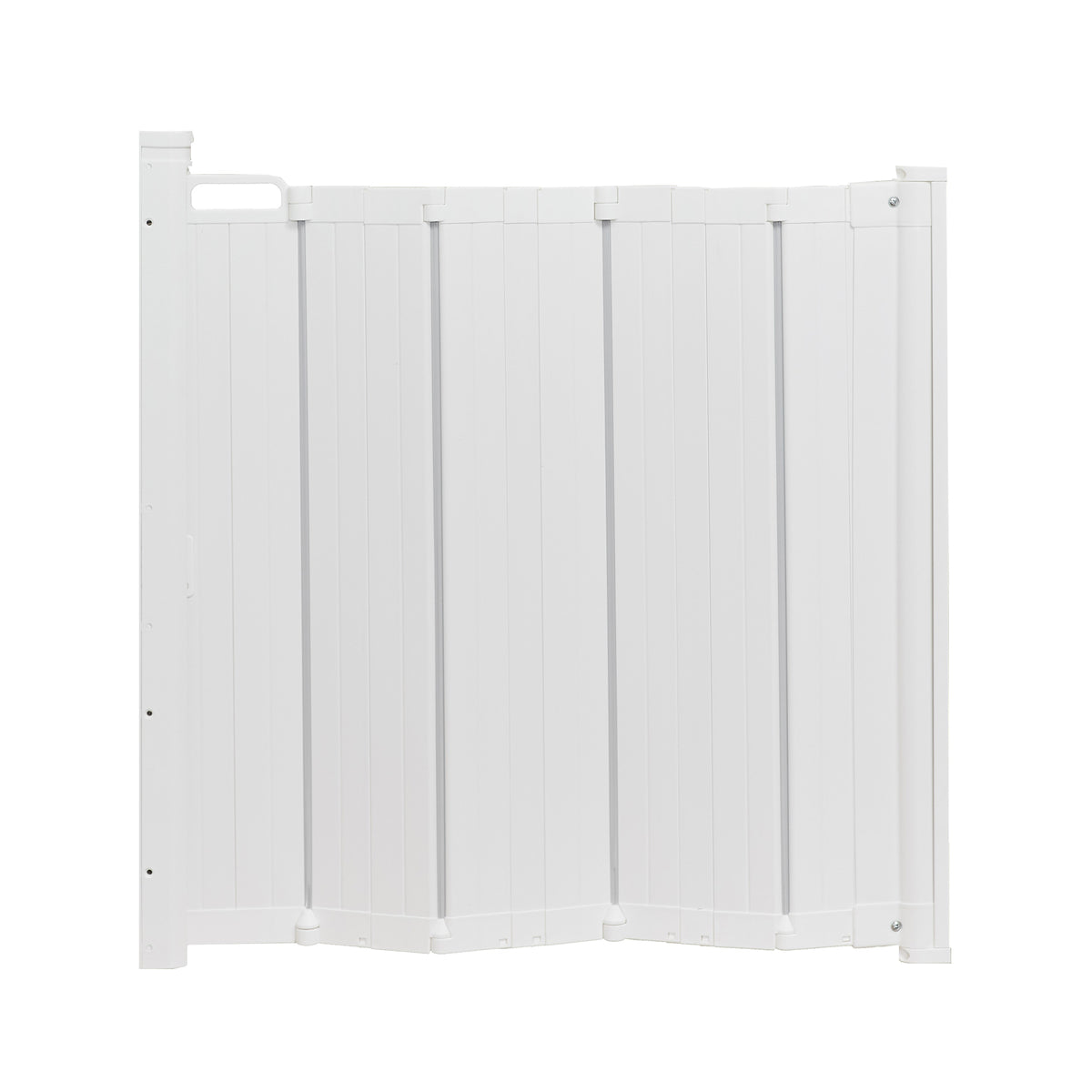 BabyDan 25.4-35 Inch Wide Doorway Auto Foldable Safety Baby Gate, White (Used)