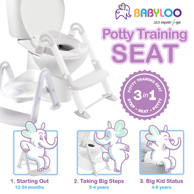 BabyLoo 3 In 1 Bambino Booster Potty Training System for 1 to 6 Year Olds, White