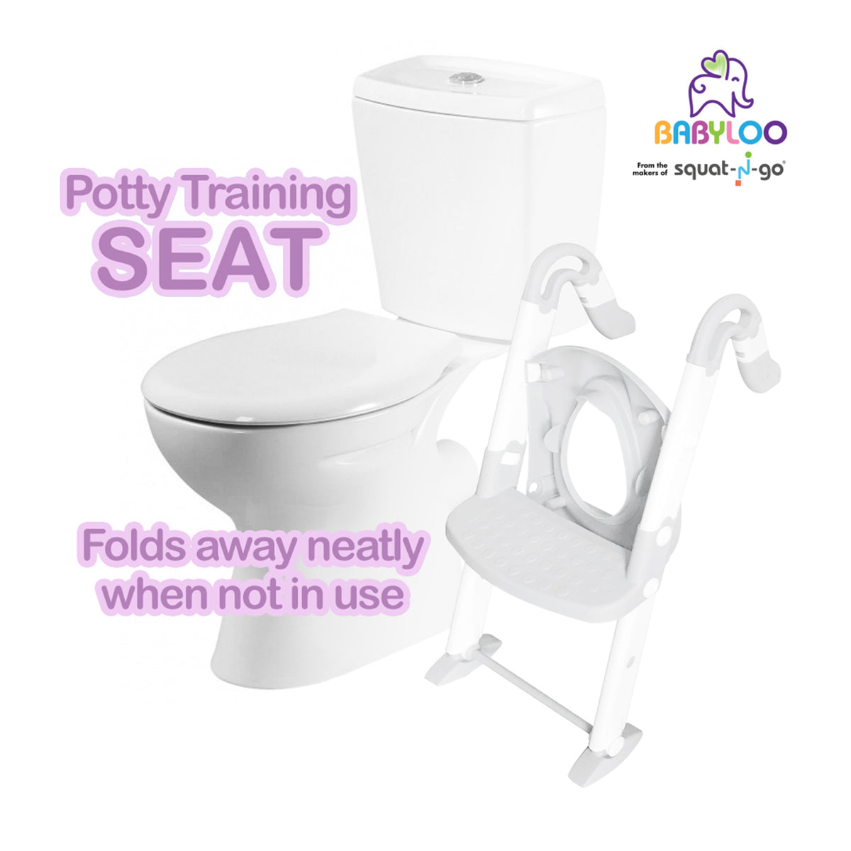 BabyLoo 3 In 1 Bambino Booster Potty Training System for 1 to 6 Year Olds, White - VMInnovations