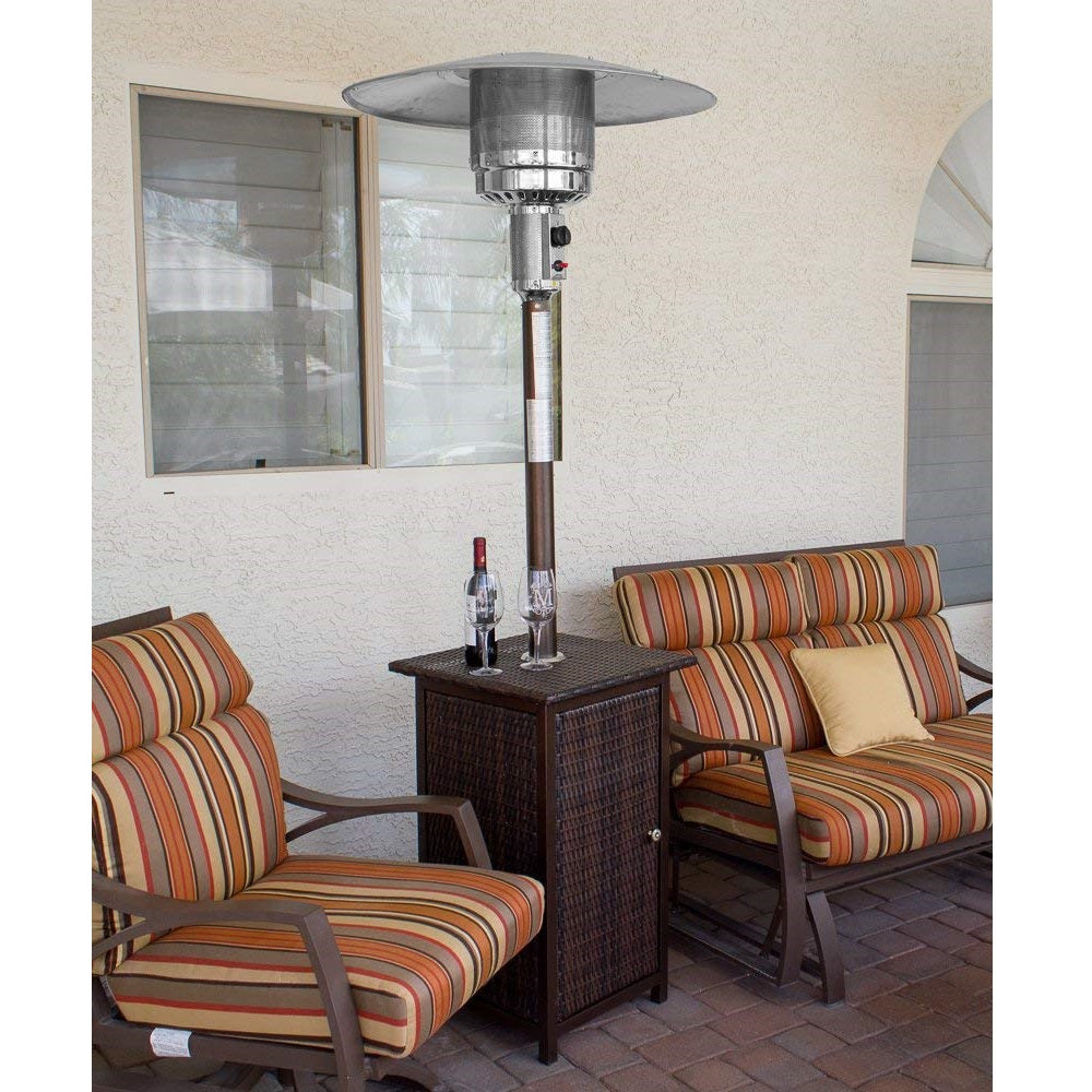 Hiland Quartz Glass Tube 48,000 BTU Wicker Patio Heater (Certified Refurbished)