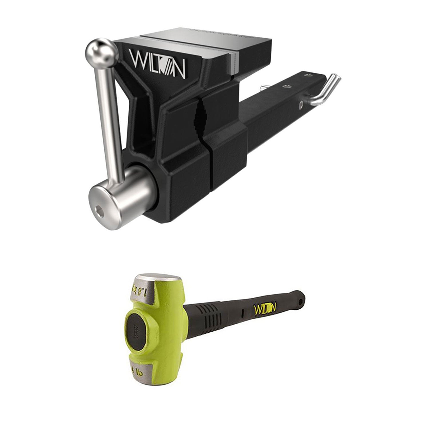 Wilton 5 In ATV All Terrain Hitch Mounted Vise + 4 Pound HRS Steel Sledge Hammer