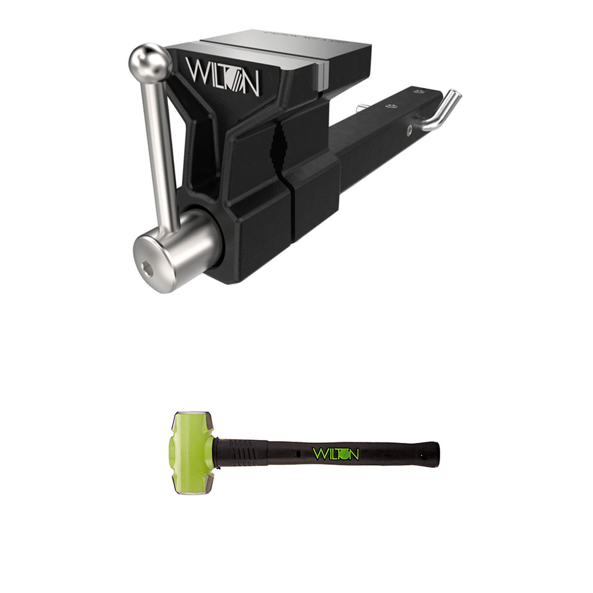 Wilton 5 Inch All Terrain Hitch Mounted Vise + Sledge Hammer with 6-Pound Head