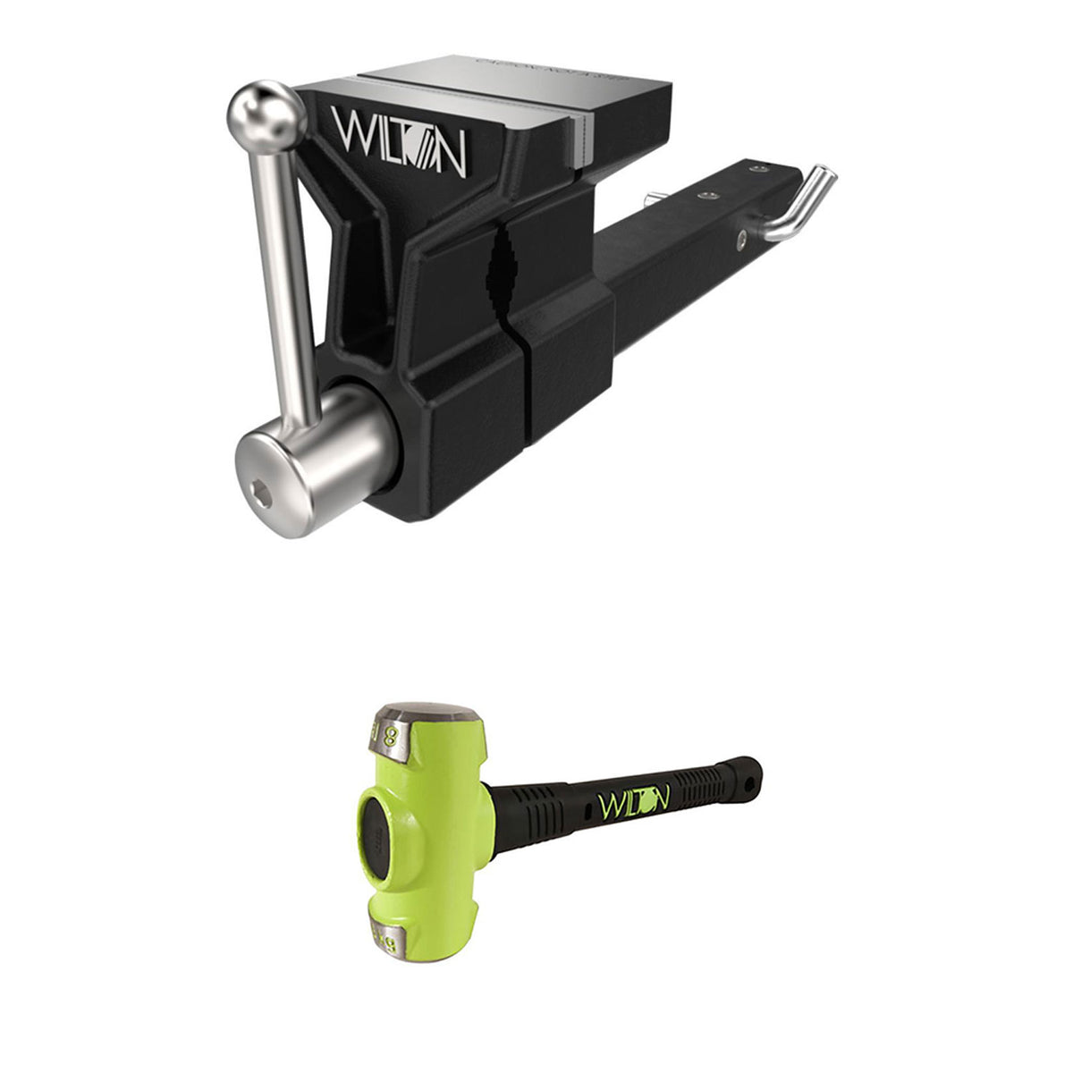 Wilton 5 Inch All Terrain Hitch Mounted Vise + Sledge Hammer with 8 Pound Head