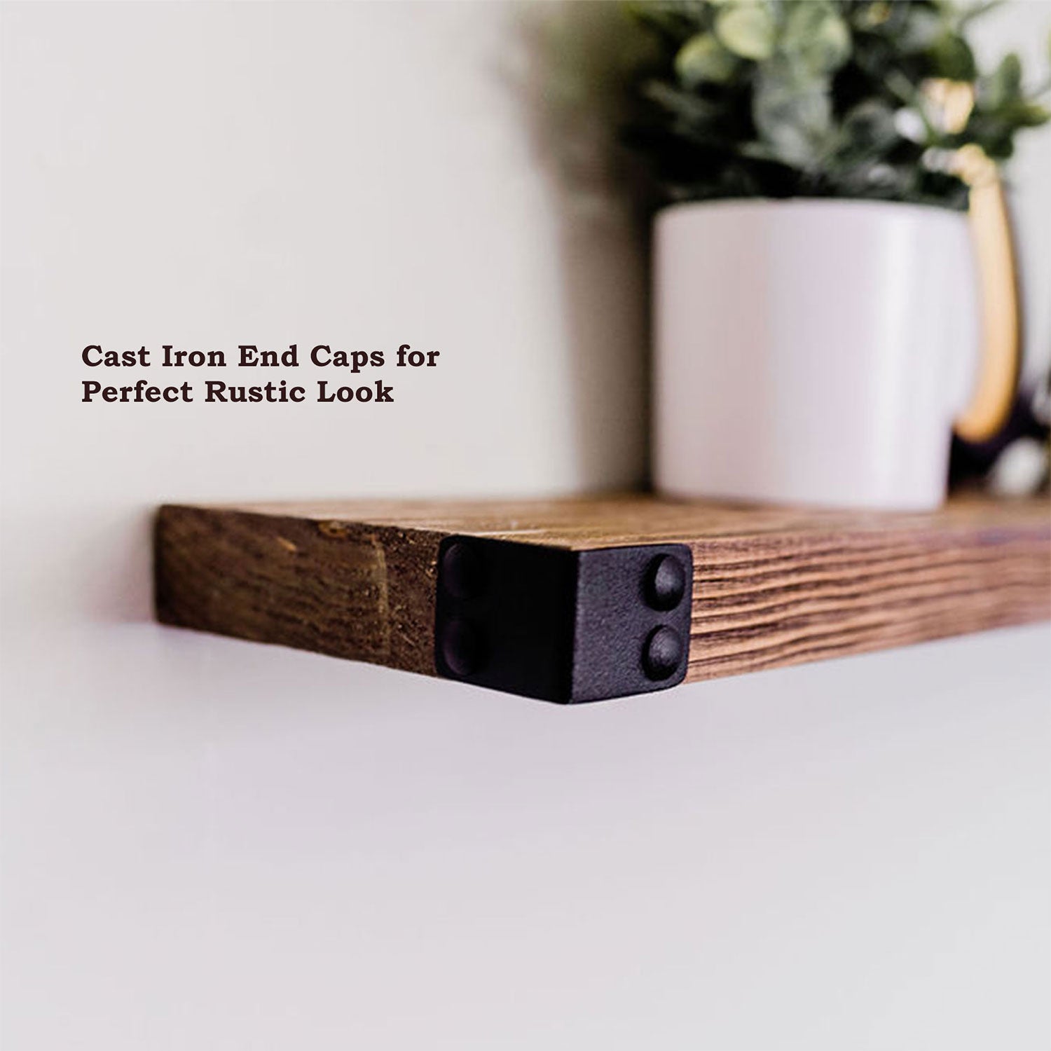 Willow & Grace Dennis 24" Floating Wood Wall Mount Shelves, Walnut (Open Box) - VMInnovations