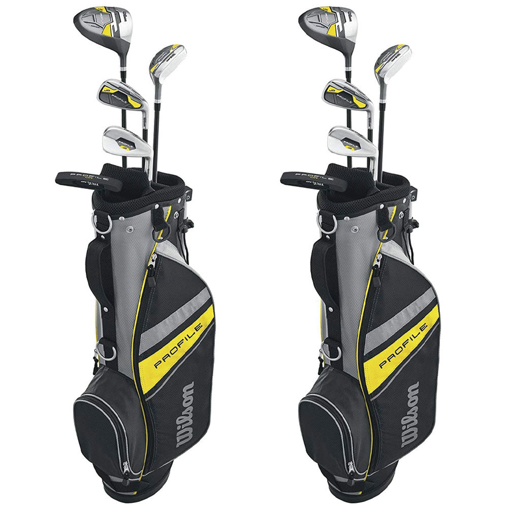 Wilson Profile Complete Junior Right Hand Golf Club Set w/Yellow Bag (2 Pack)