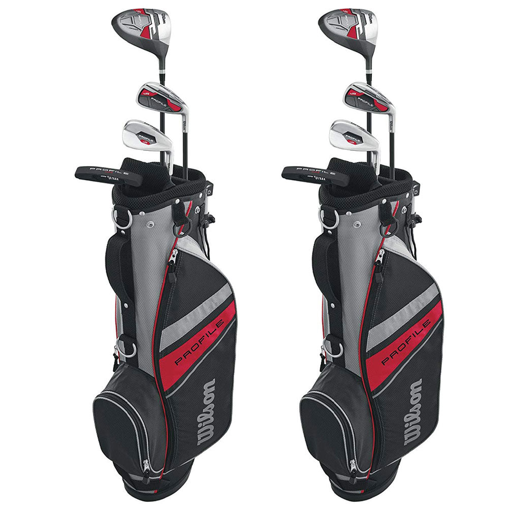 Wilson Profile Complete Small Junior Right Hand Golf Set w/Red Golf Bag (2 Pack)