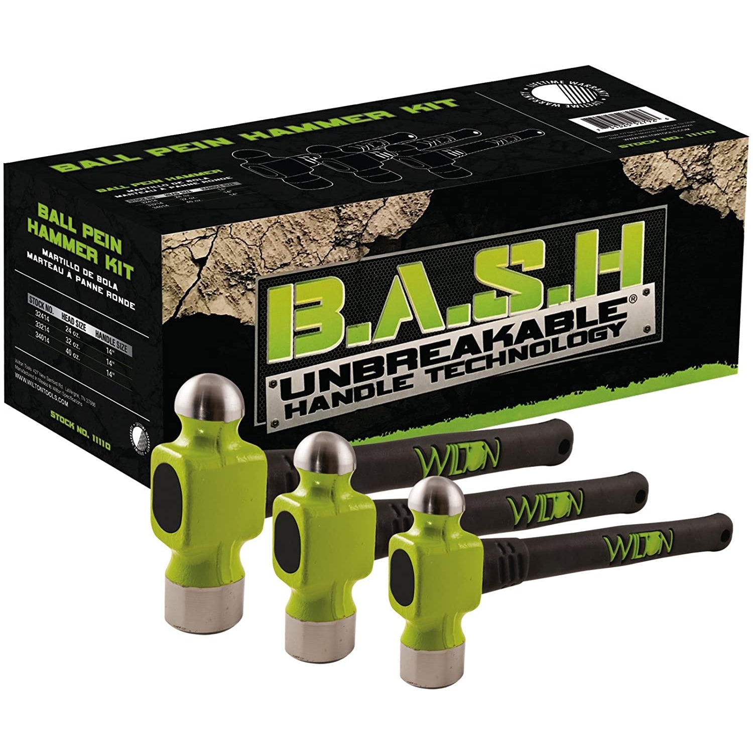 Wilton Tools 11110 Heavy Duty B.A.S.H. Ball Pein Hammer Kit with 3 Hand Tools