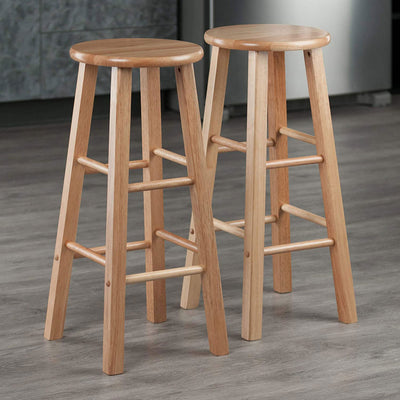 Winsome Element 29 Inch Wide Solid Wood Counter Bar Stool Set, Natural (4 Pack)