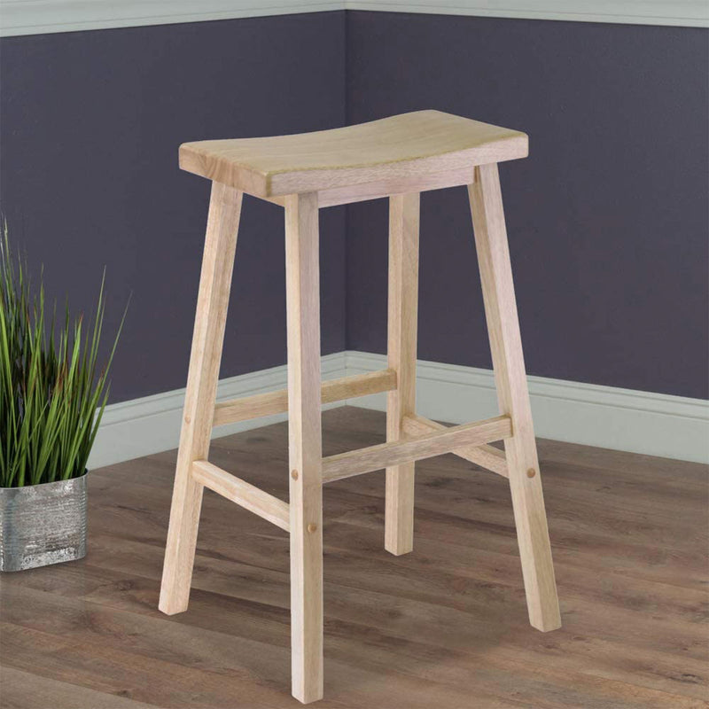 Winsome Satori 29" Tall Solid Wooden Counter Bar Stool, Natural (3 Pack)