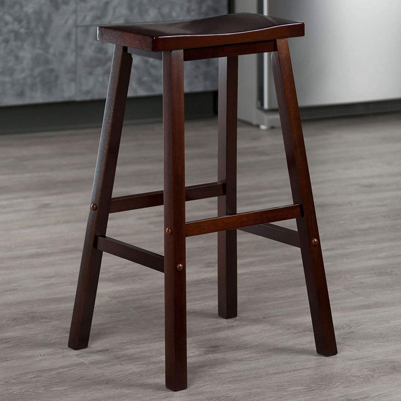 Winsome Satori 29 Inch Tall Home Kitchen Solid Wooden Counter Bar Stool, Walnut