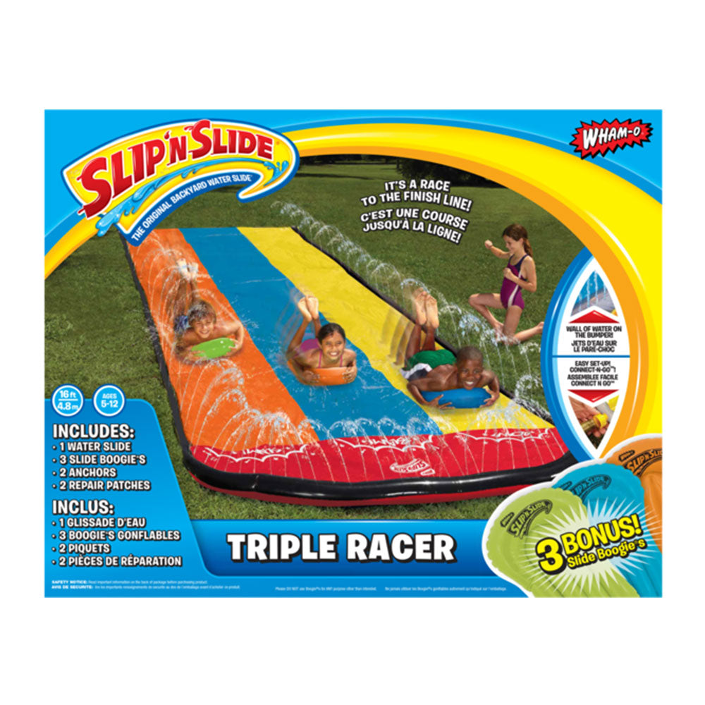 Wham-O Hydroplane 16ft Lawn Kids Triple Lane Water Slide with Splash Zone (Used)