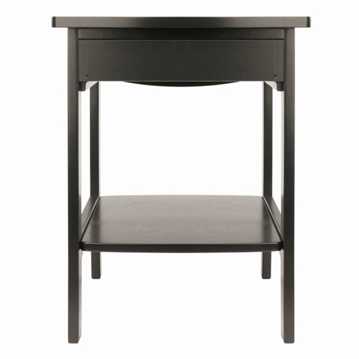 Winsome 22 Inch Tall Wood Claire Curved End Table Nightstand, Black (For Parts)
