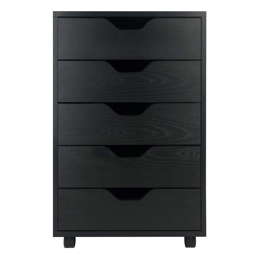 Winsome Halifax Composite Wood Organization 5 Drawer Cabinet, Black (Open Box)