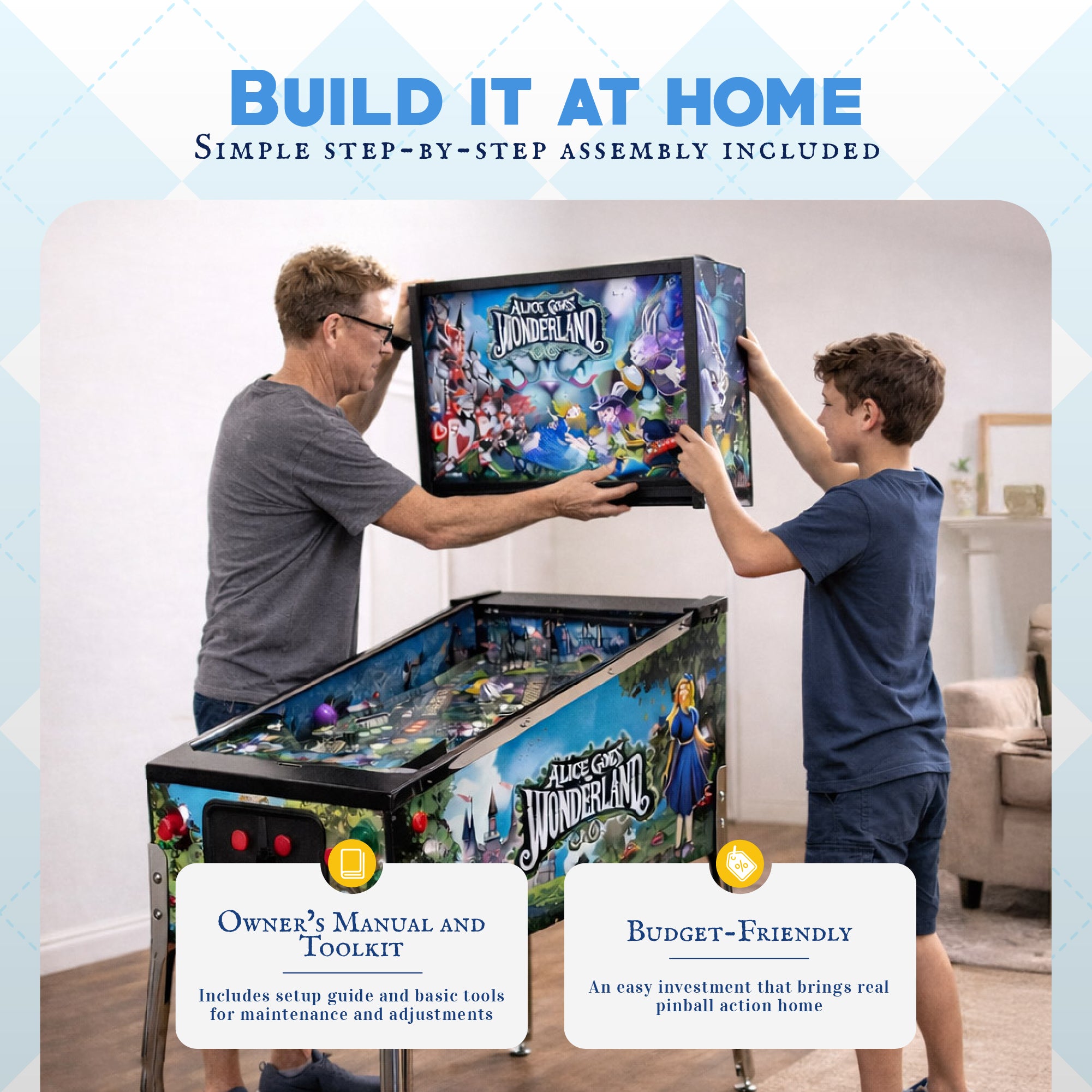 Wonderland Amusements Alice Goes to Wonderland Pinball Machine with LED Lighting - VMInnovations