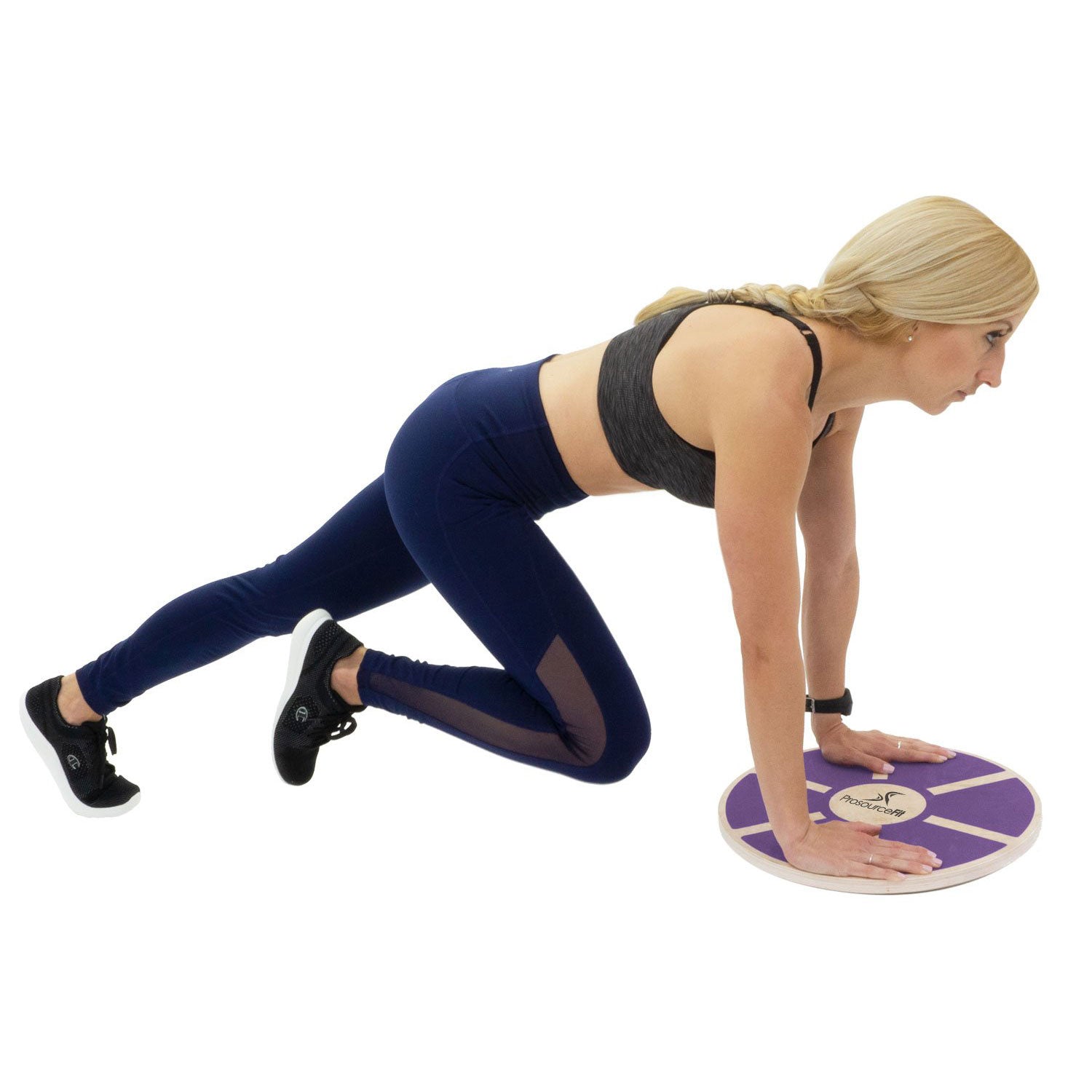 Prosource Fit Round Wooden Gym Fitness Balance Wobble Board, Purple (Open Box) - VMInnovations