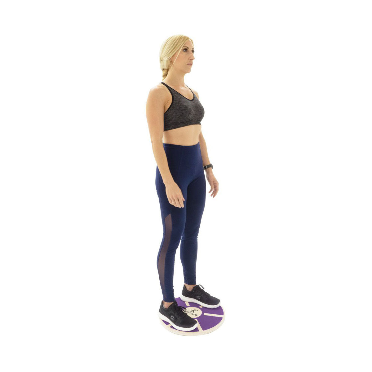 Prosource Fit Round Wooden Gym Fitness Balance Wobble Board, Purple (Open Box) - VMInnovations
