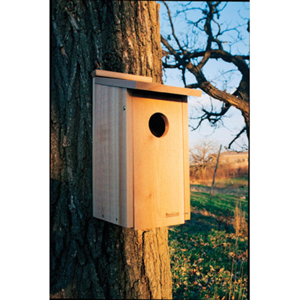Woodlink Wooden Screech Kestrel Bird House Nesting Box w/Wood Shavings (2 Pack)