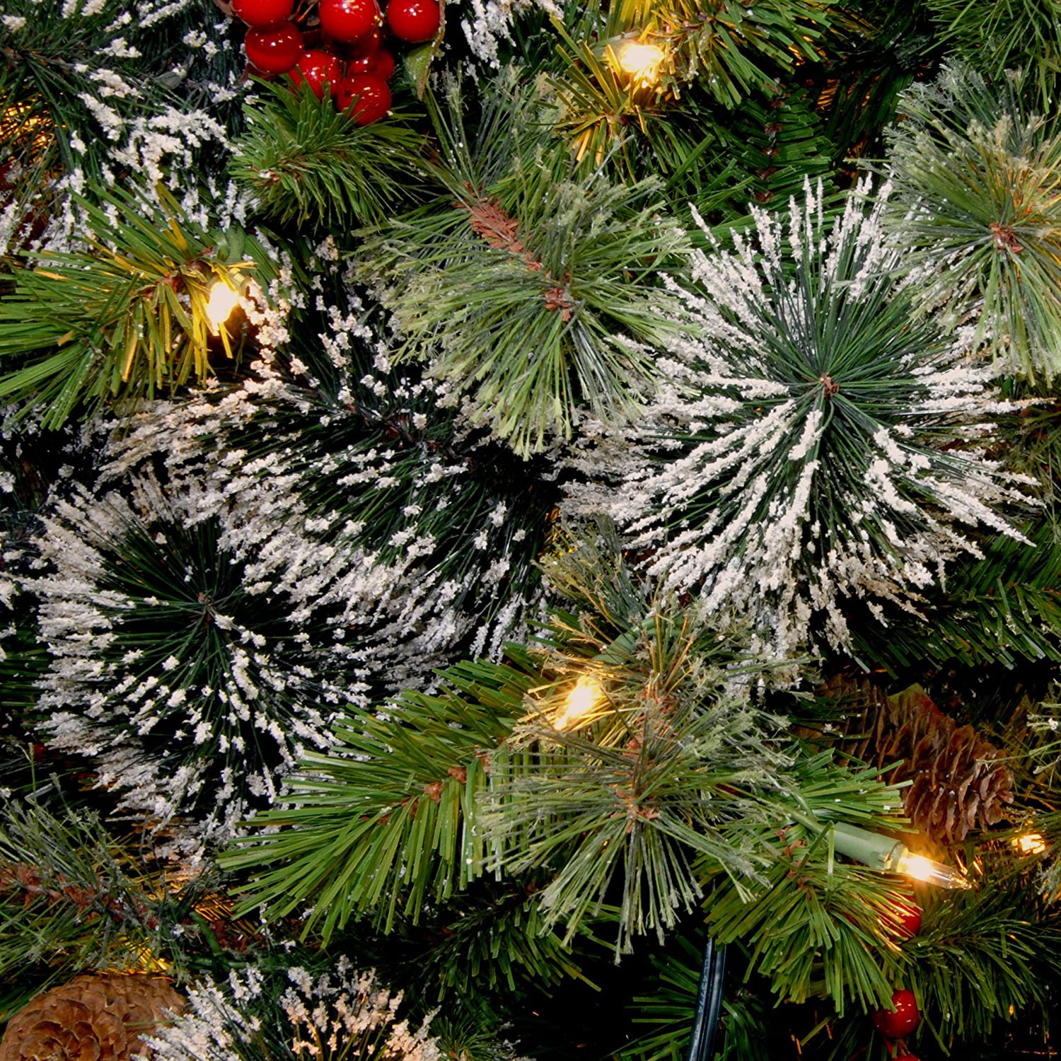 National Tree Company 48 Inch Wintry Pine Holiday Wreath with Lights and Decor