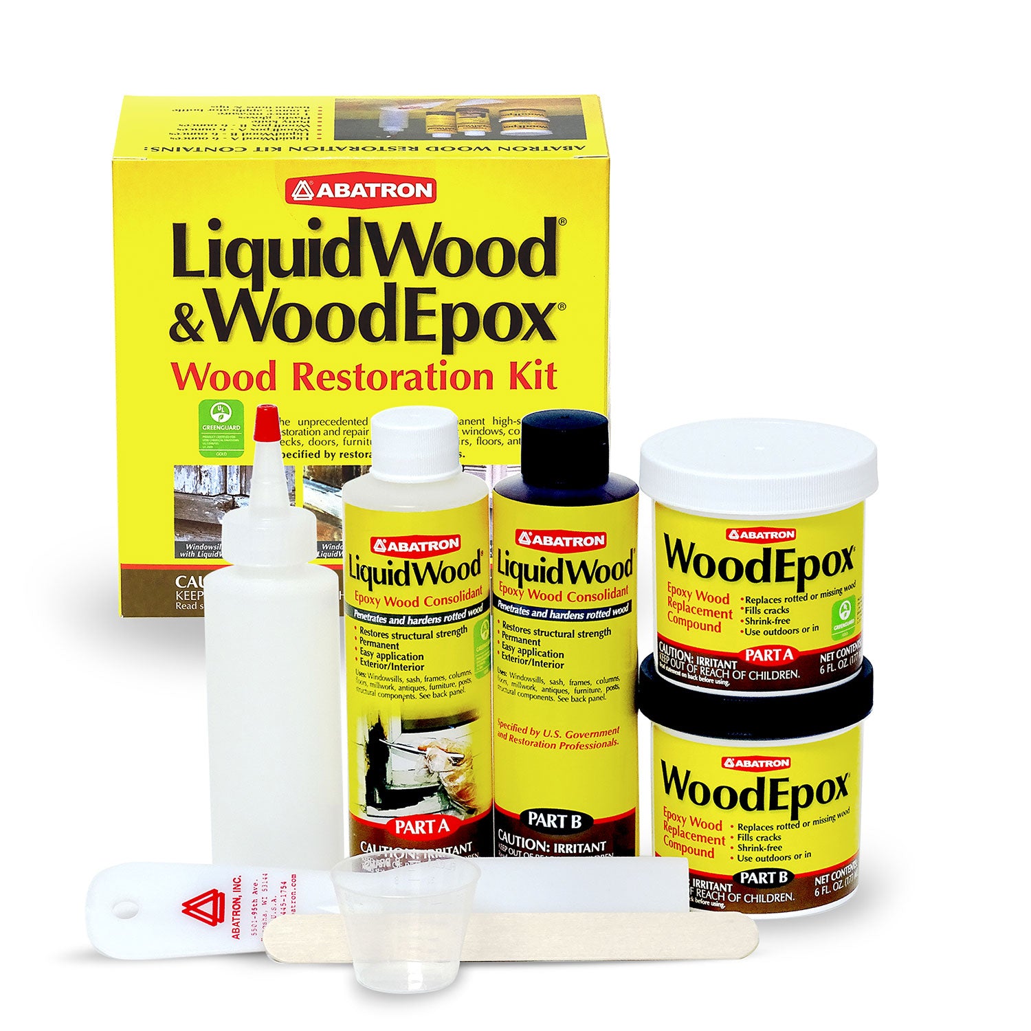Abatron 24 Oz LiquidWood WoodEpox Epoxy Resin Glue Compound Wood Restoration Kit - VMInnovations