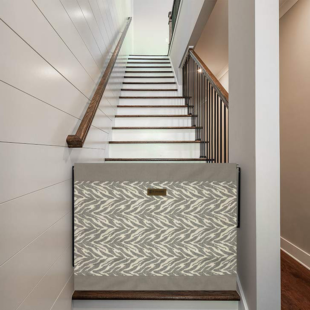 The Stair Barrier 27-42.5In Wall to Wall Single Panel Swing Gate Gray (Open Box) - VMInnovations