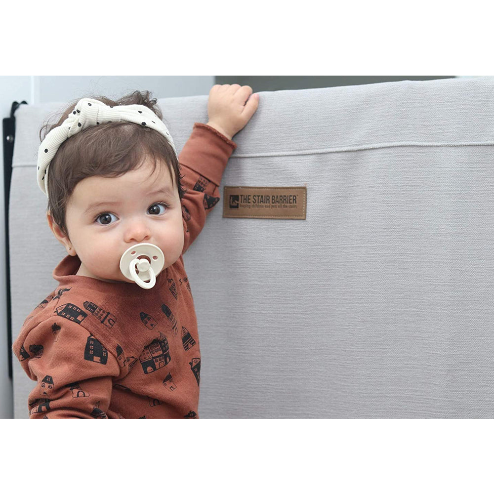 The Stair Barrier 27 to 42.5" Wall to Wall Single Panel Swing Gate, Safari Linen - VMInnovations