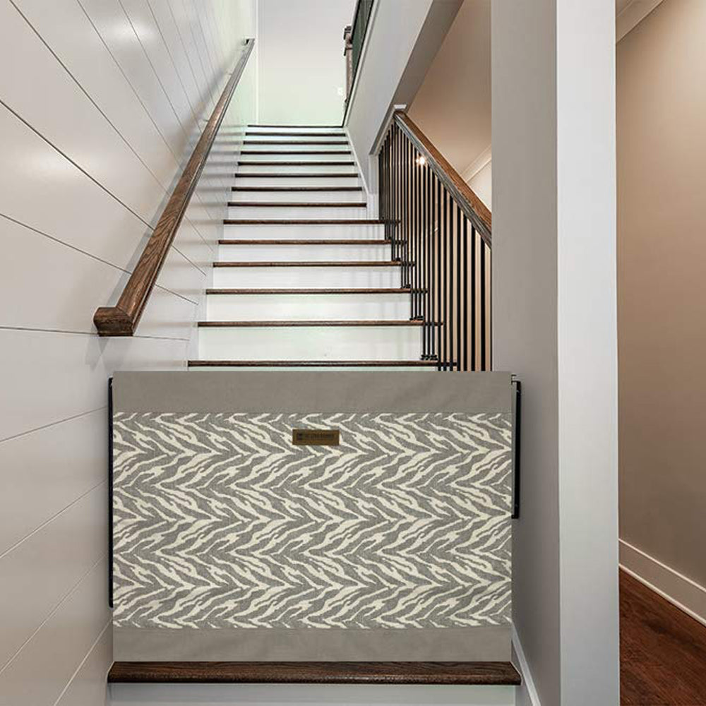 The Stair Barrier 27 to 42.5" Wall to Wall Single Panel Swing Gate, Safari Linen - VMInnovations