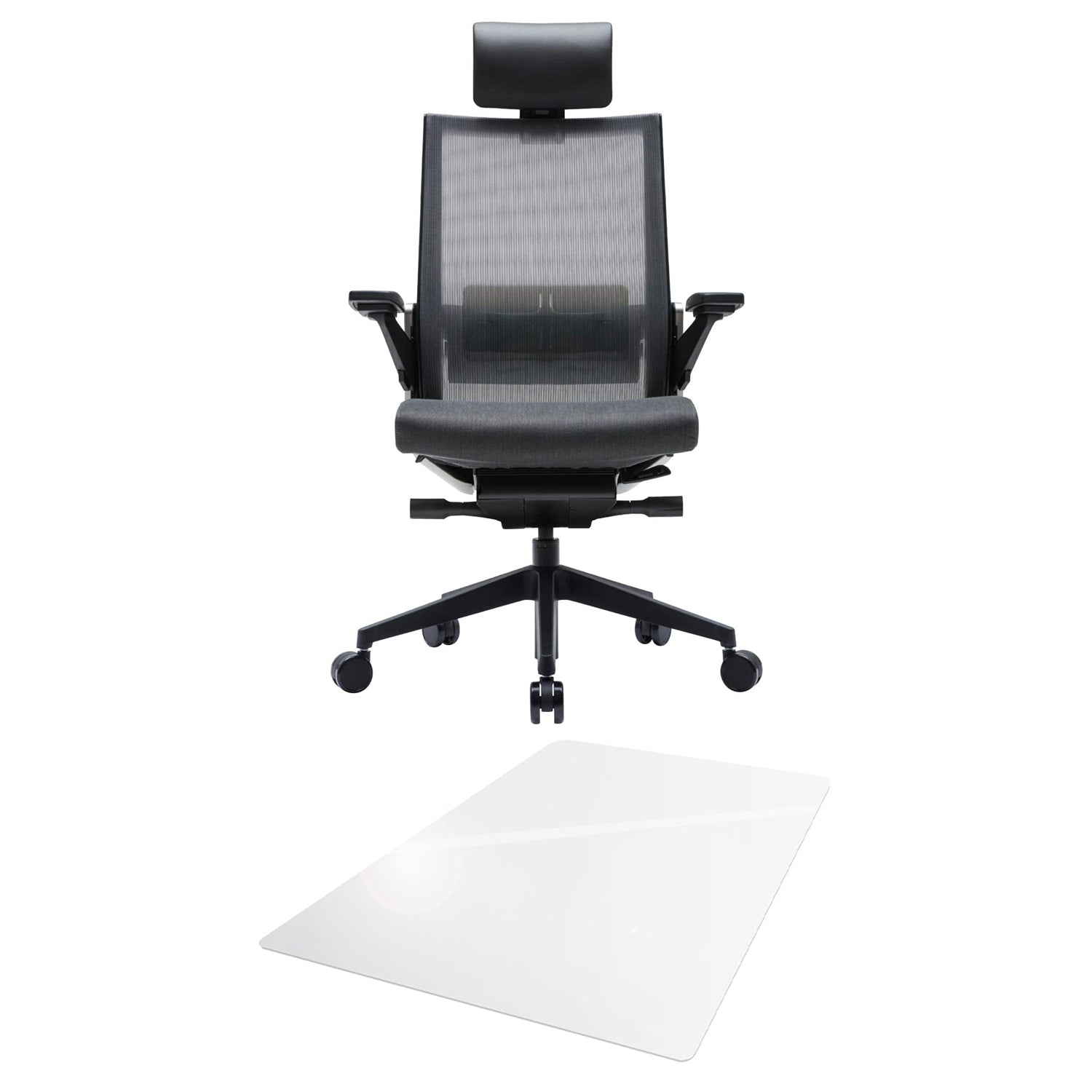 SIDIZ T80 Adjustable Ergonomic Office Desk Chair with Floor Carpet Mat, Gray - VMInnovations