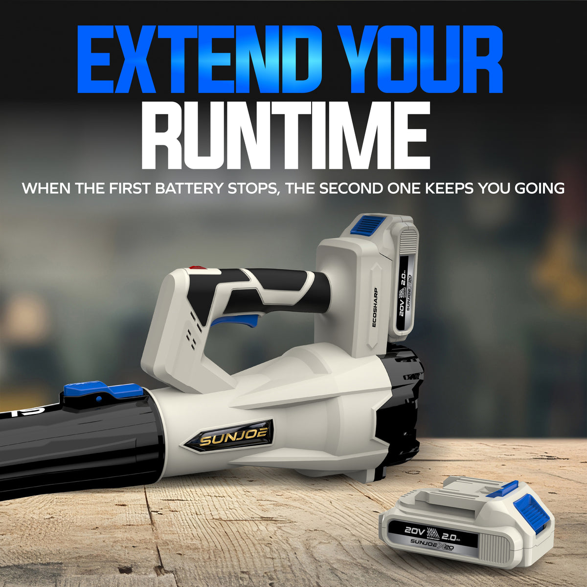 Sun Joe 20-Volt Cordless X20 Compact Leaf Blower w/ Batteries & Charger (Used) - VMInnovations