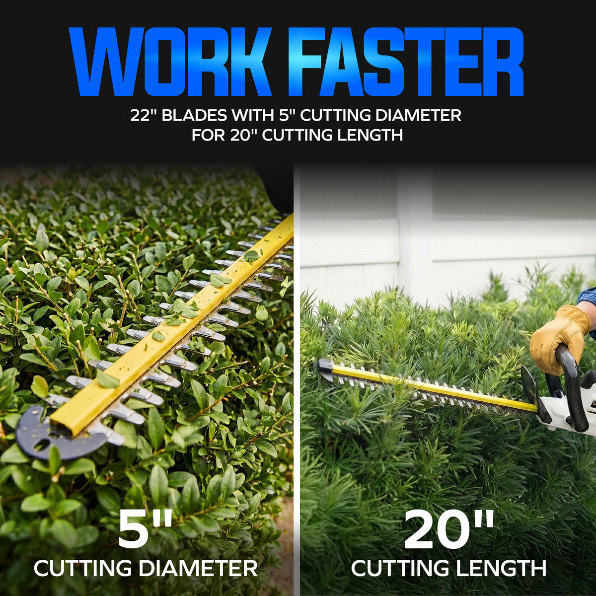 Sun Joe 20-Volt ECOSHARP Cordless X20 22" Electric Hedge Trimmer, X20-HEDGE-2A