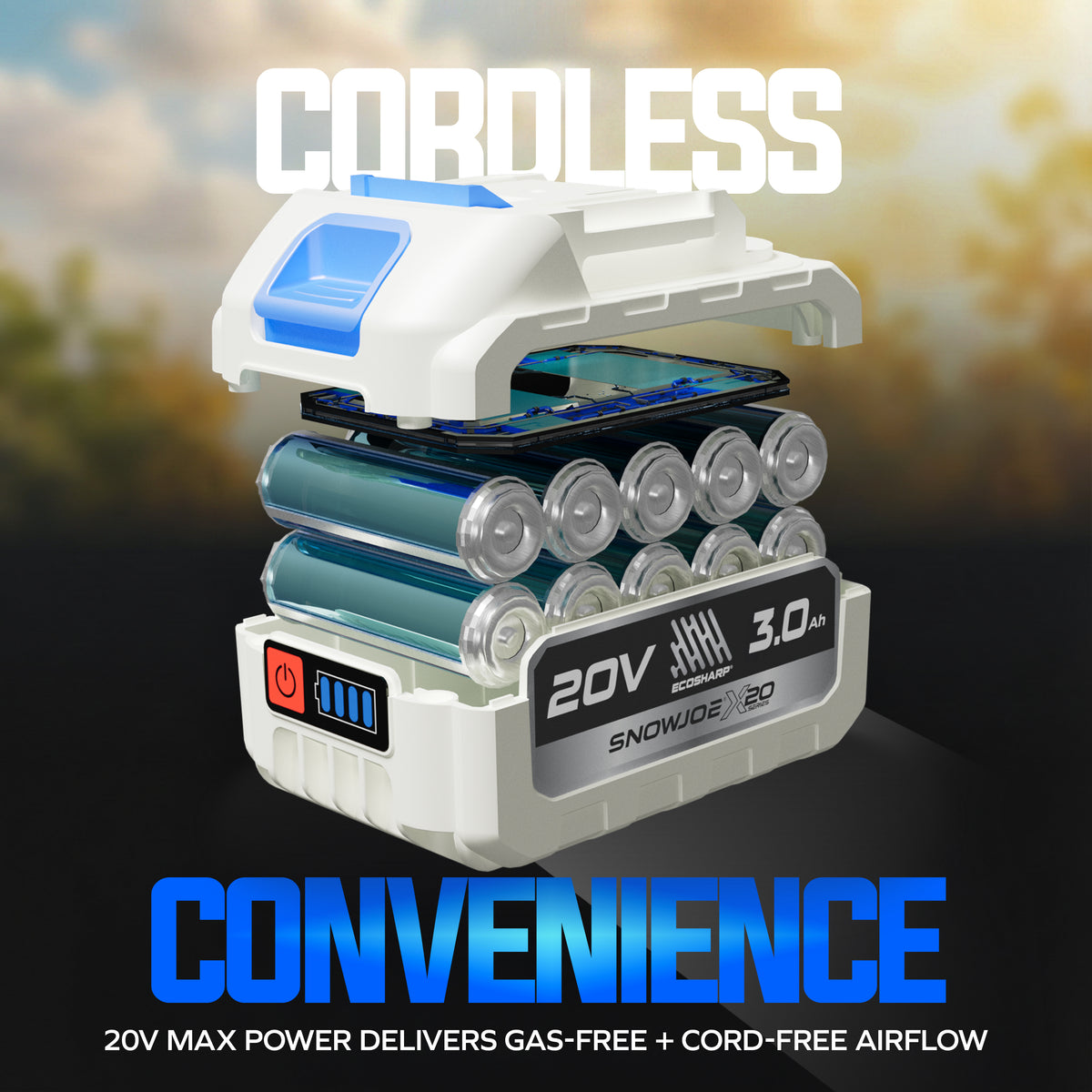 Sun Joe Cordless X20 StormJet Handheld Turbo Blower with Battery and Charger
