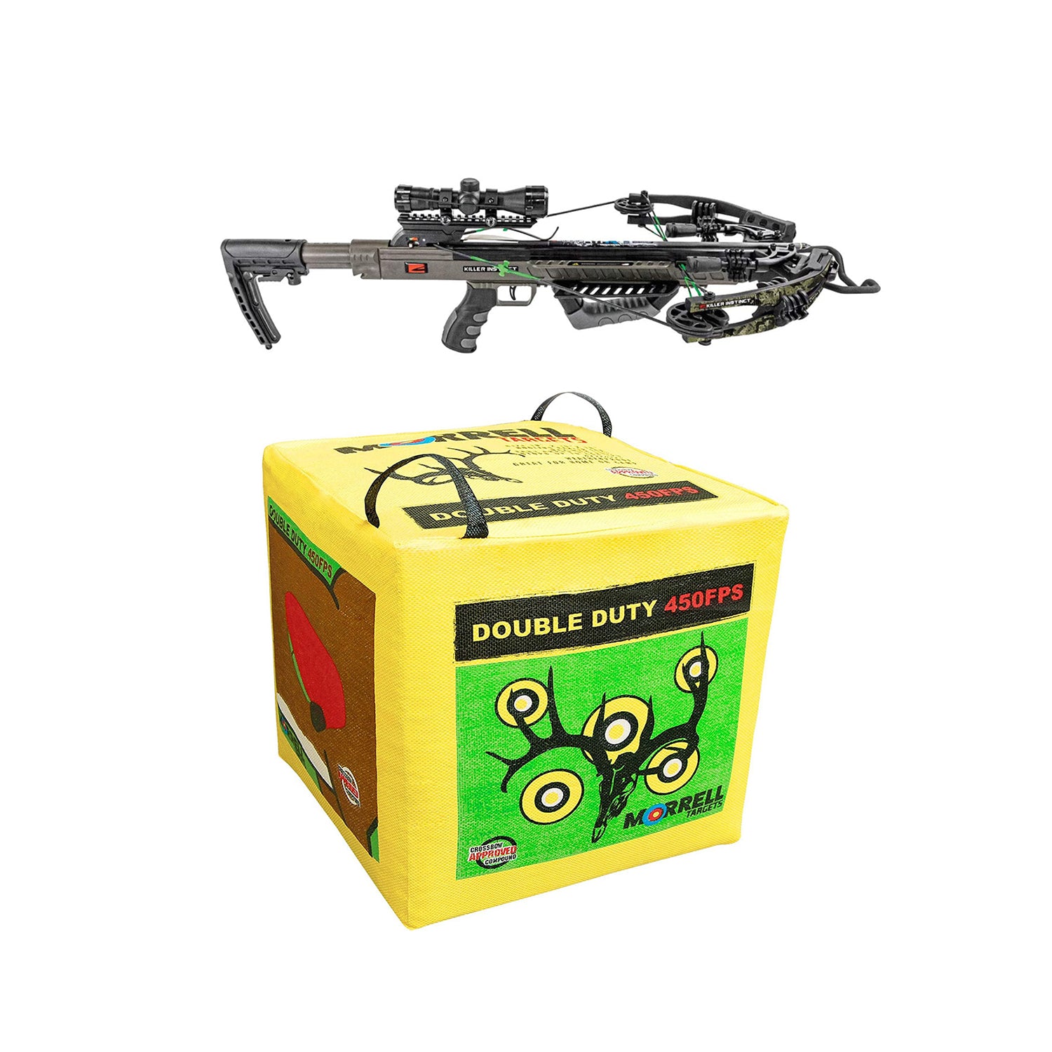 Killer Instinct Boss 405 Crossbow w/ 3 Bolts & Morrell Double Duty Cube Target